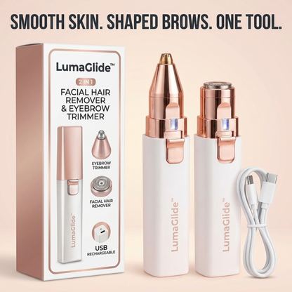 The LumaGlide™ 2-in-1 Facial Trimmer & Brow Shaper